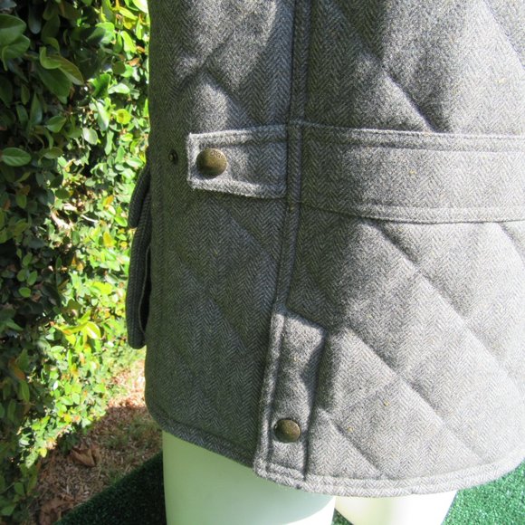 Men's Size Large Jos A Bank Tailored Fit Gray Quilted Wool Blend Vest - Picture 7 of 12